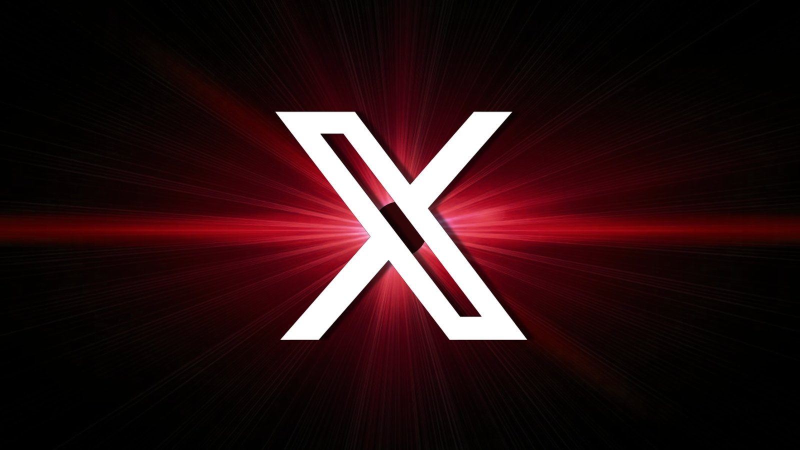 X with a red background