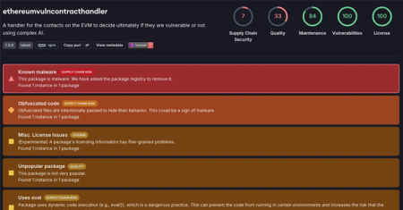 Malicious Obfuscated NPM Package Disguised as an Ethereum Tool Deploys Quasar RAT